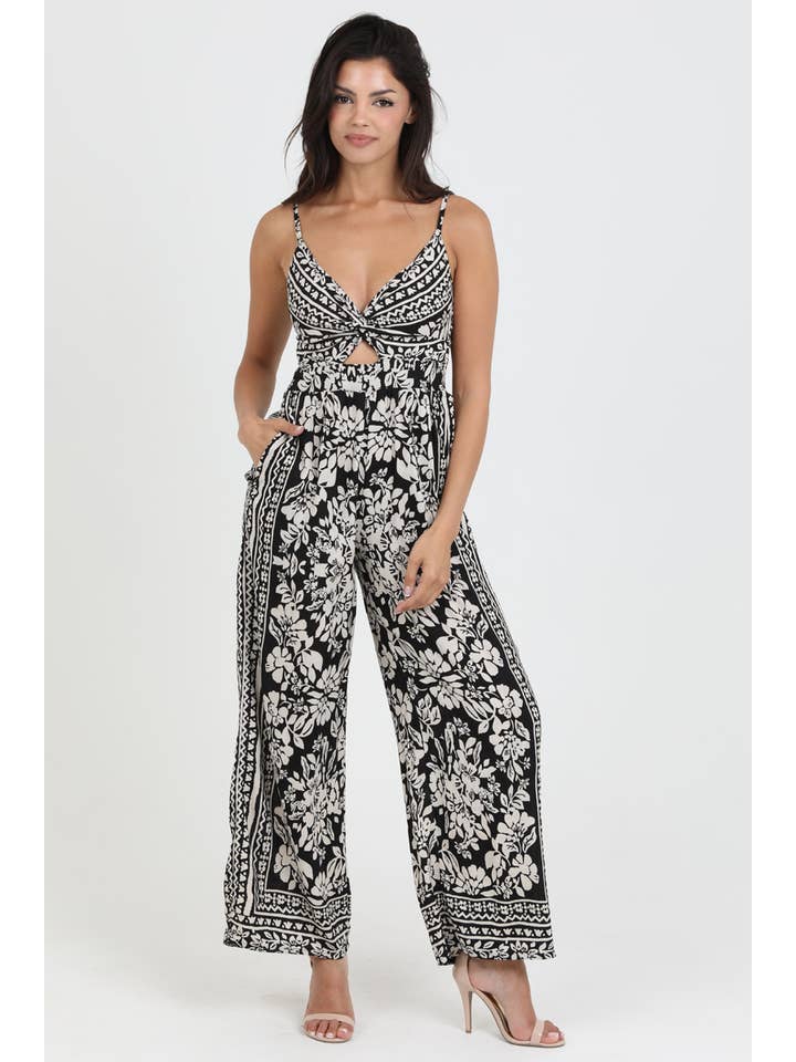 ANGIE - Wholesale Jumpsuit - Women's - B5A42-FR24 V NECK TWIST FRONT CUT OUT JUMPSUIT2