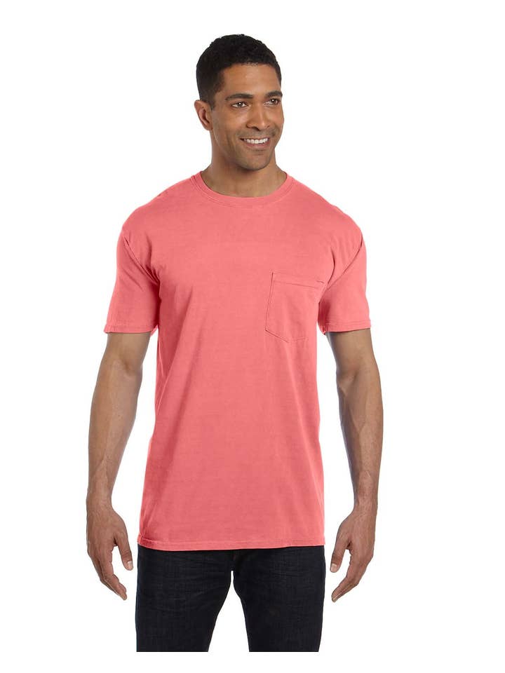 Total Apparel - Wholesale T-Shirt - Unisex - Comfort Colors Garment-Dyed Pocket Blank T-Shirt | 6030CC16