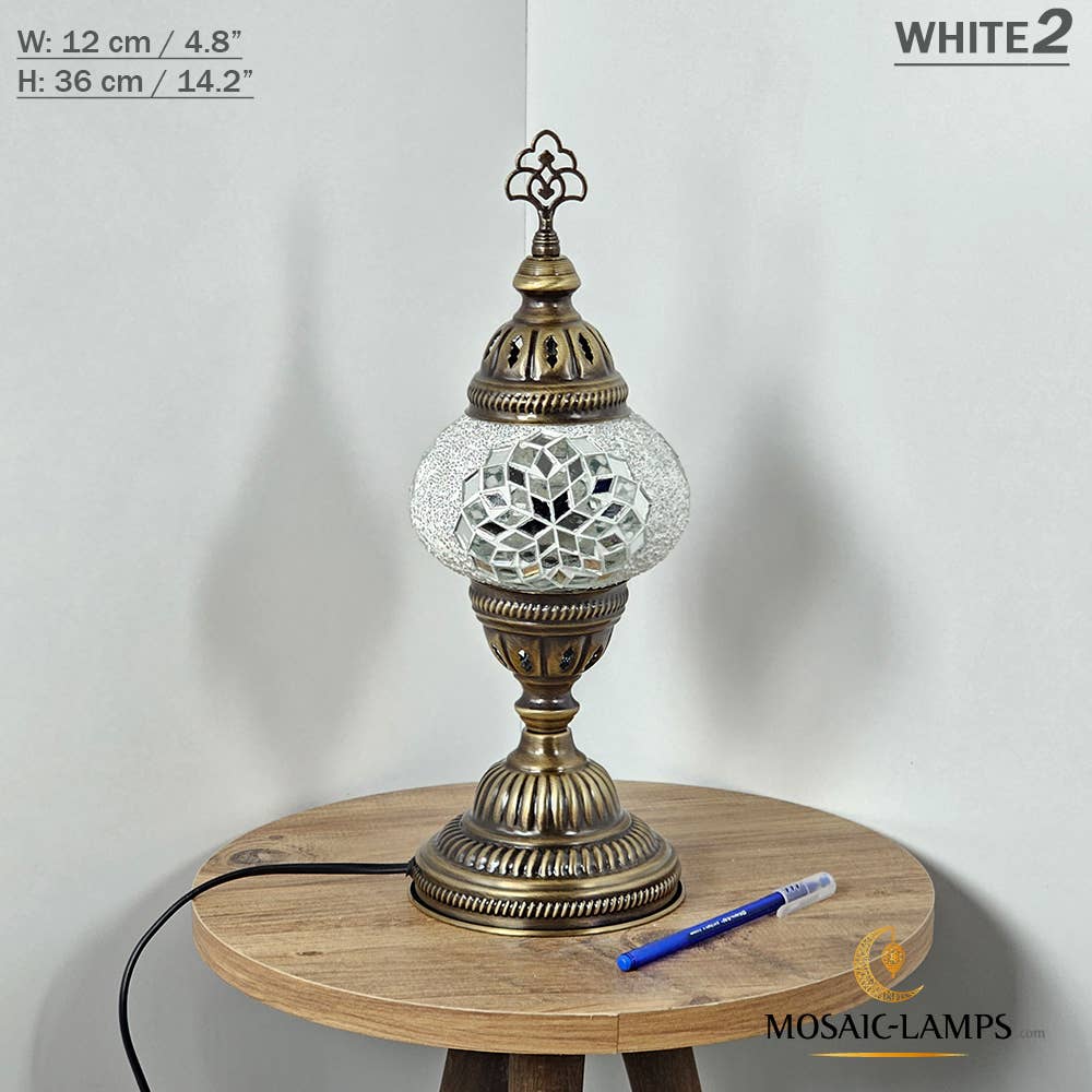 Mosaic Lamps - Vendita all'ingrosso Lampada da scrivania/d'accento - Lampada da tavolo turca a mosaico media con globo, artigianale, disponibile in 10+ colori45