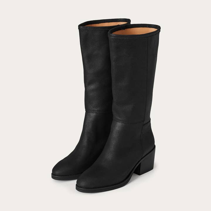 svart Abby Höga Stövlar, vaxade svarta för wholesale på Faire0