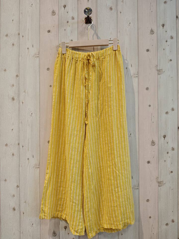 Linen & More – Großhandel Hose – Damen – REF 63801 Hose aus 100 % Leinen mit Streifen1