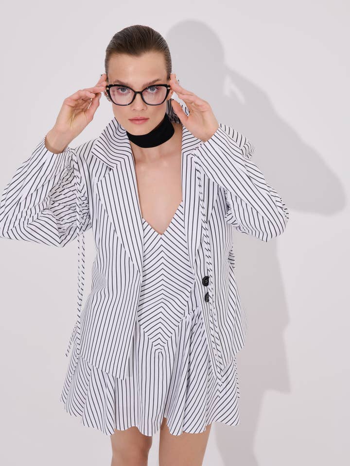 Giacca a righe Moyestro - 100% cotone biologico per la vendita all'ingrosso da parte di WHAT IF