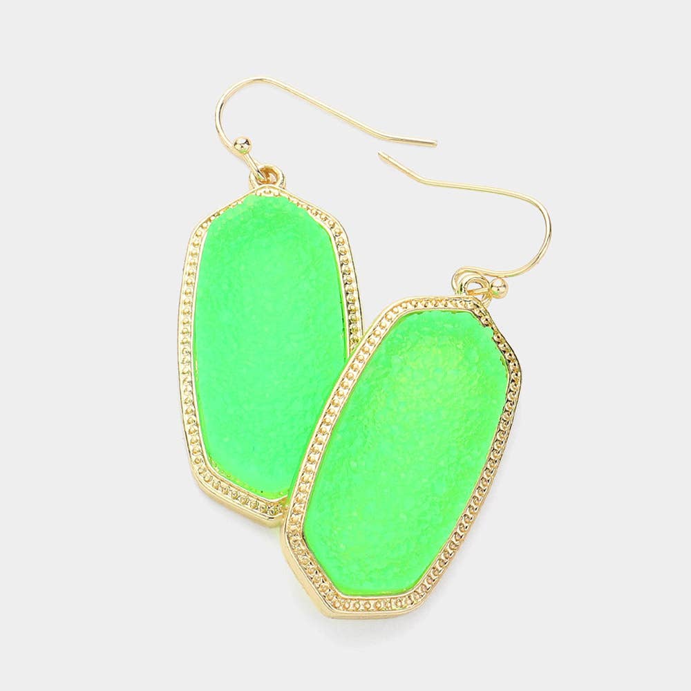 Sensibling Corp. - Wholesale Dangle Earrings - Hexagon Druzy Dangle Earrings
2