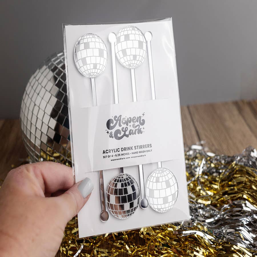 Cocktail Stirrer Round Top Swizzle Sticks Muticolored Disco Ball Drink  Mixing Stirrers for 1970s Disco Party Home Bar Shop Use