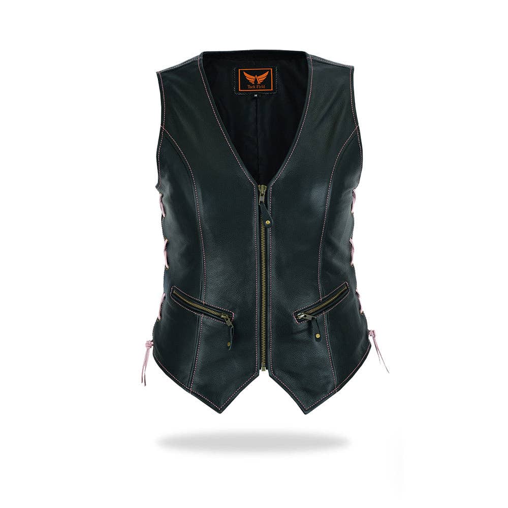 Tackfield - Wholesale Outerwear Vest - Women's - Womens Legacy Rider Motorcycle Leather Vest Heavy-Duty Top Grain Cow Hide5