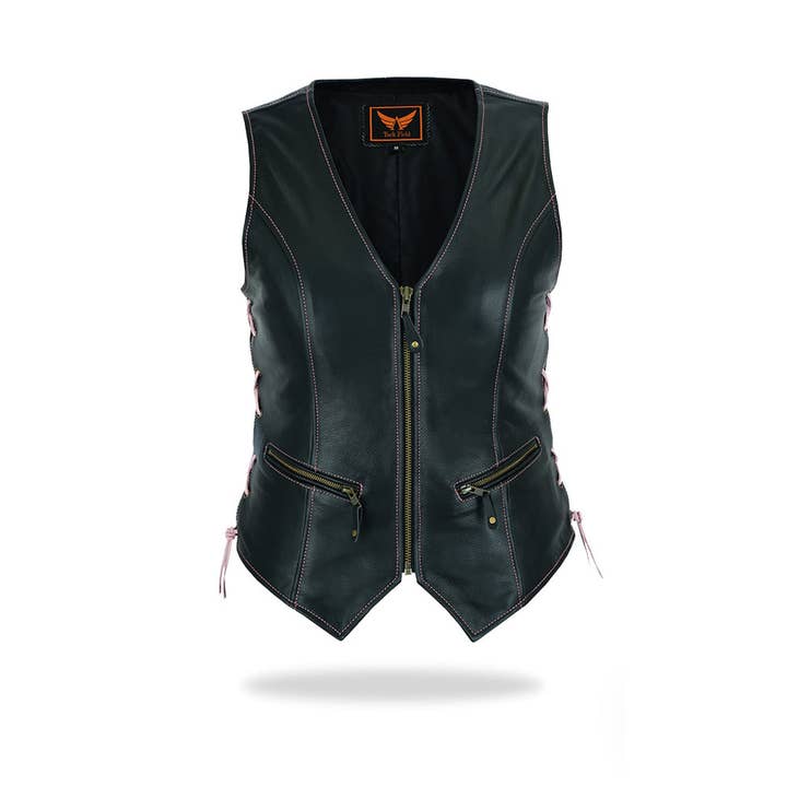 Tackfield - Wholesale Outerwear Vest - Women's - Womens Legacy Rider Motorcycle Leather Vest Heavy-Duty Top Grain Cow Hide5