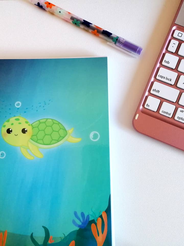 Leuk A5 notitieboek, schildpad notitieboek, Under the sea Journal voor wholesale door KimspirationCrafts