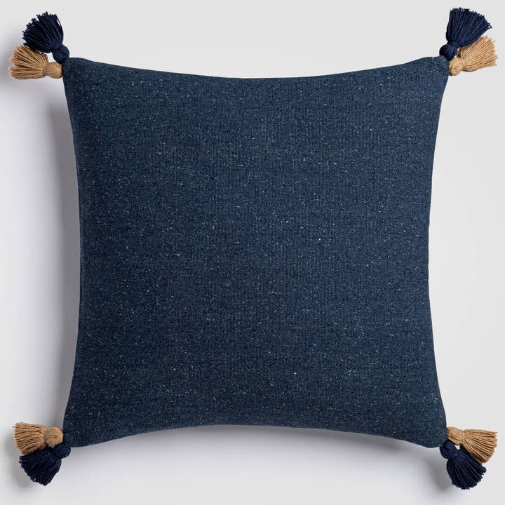 Bayside Tassel Decor Pillow, 18" x 18", Navy Blue for wholesale by Crane Home