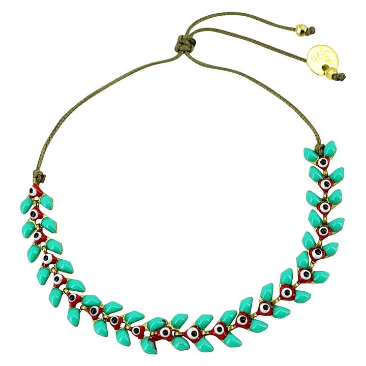 Sophie Deschamps Bijoux – Engroshandel Armbånd med led og kæde – LEOPOLD armbånd med emaljeret kæde2