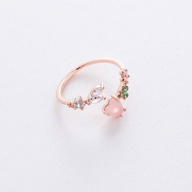 Perimade & Co. LLC - Wholesale Multi-Stone Ring - Dainty Cute Heart Flower Stackable Ring in Solid Copper0