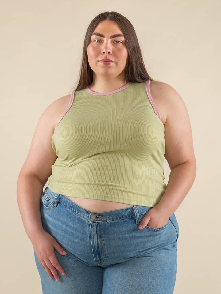 Melly Contrast Tank - Plus Size for wholesale by NLT