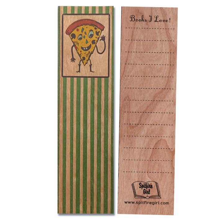 Wood Bookmark - Pizza Guy for wholesale by Spitfire Girl