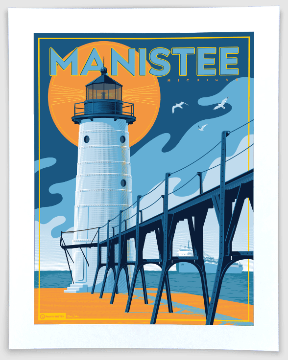 The Mighty Mitten - Wholesale Art Print - Manistee - Michigan Travel Art Print0