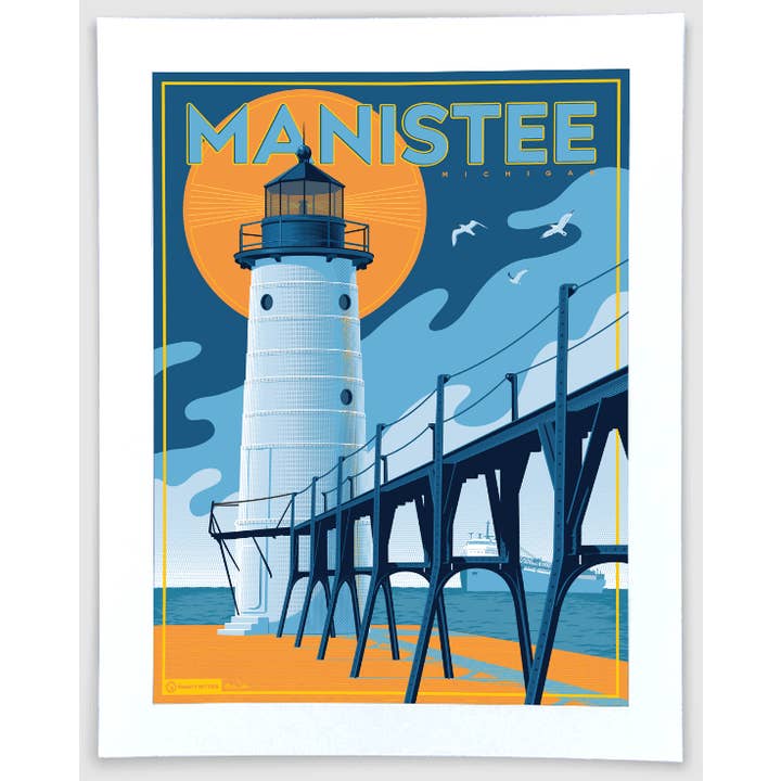 Manistee - Michigan Travel Art Print and other Purchase Wholesale tip eistee. Free Returns & Net 60 Terms on Faire trending on Faire.