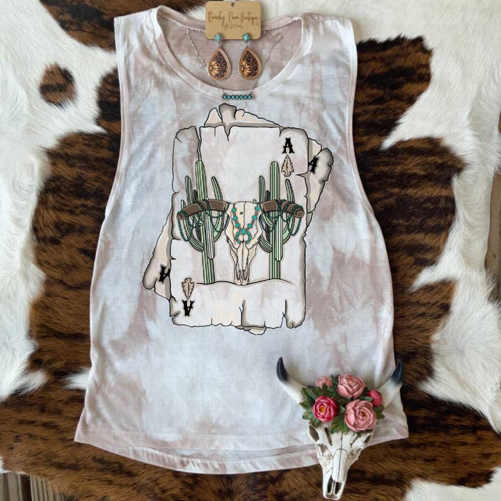 Ess Kaktus Skull Festival Tank för wholesale av Ranchy Roan Boutique