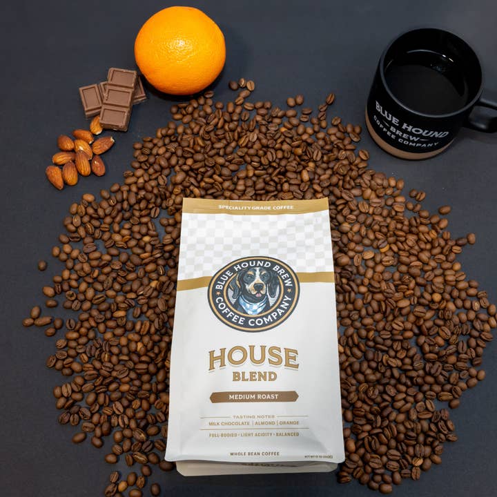 Blue Hound Brew - Wholesale Coffee Beans - Blue Hound Brew House Blend Coffee - Whole Bean or Ground