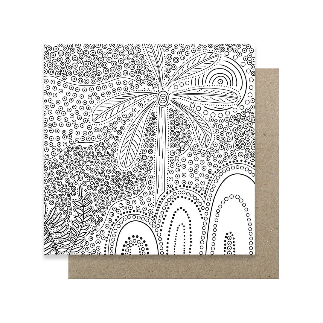 Earth Greetings - Wholesale Everyday Greeting Card - Colouring Cards Pack - First Nations Art5