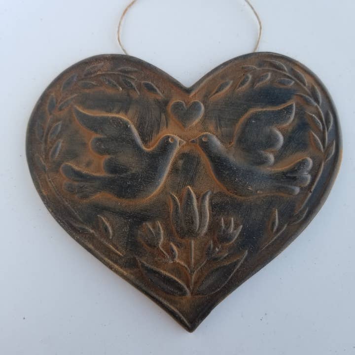 Tulip and Doves Heart | Beeswax Ornament for wholesale by Farm and Hive