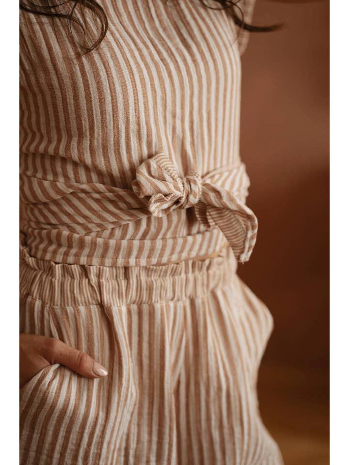 Evelina Apparel - Wholesale Korte broeken - Dames - Poppy korte broek met strepen - Nude
