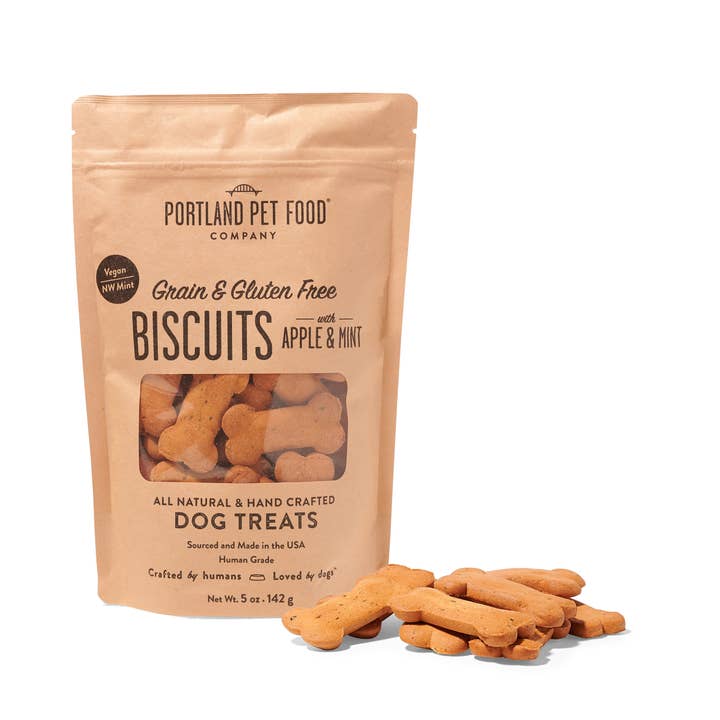 Portland Pet Food Company - Wholesale Pet treats â Dog - Grain & Gluten-Free Apple & Mint Biscuit Dog Treats2