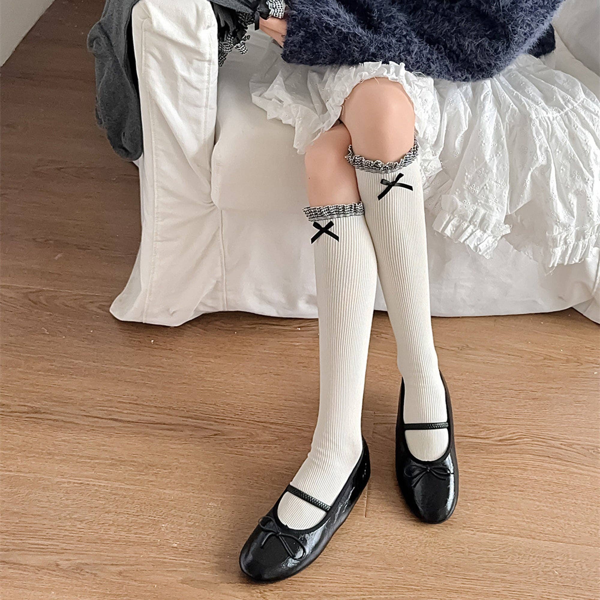 AK Brand - Wholesale Socks - Women's - 6pk Knee - High Socks with Bow and Patterned Cuff4