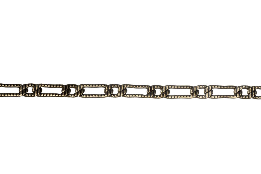 Continental Beads - Wholesale Craft Supplies - 3.2mm Medium Textured Curb Chain - Made of plated brass - Sold by the foot - CH-9433
