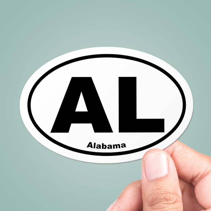 Autocollant ovale en vinyle Alabama AL State pour la vente par CJ's Sticker Shop