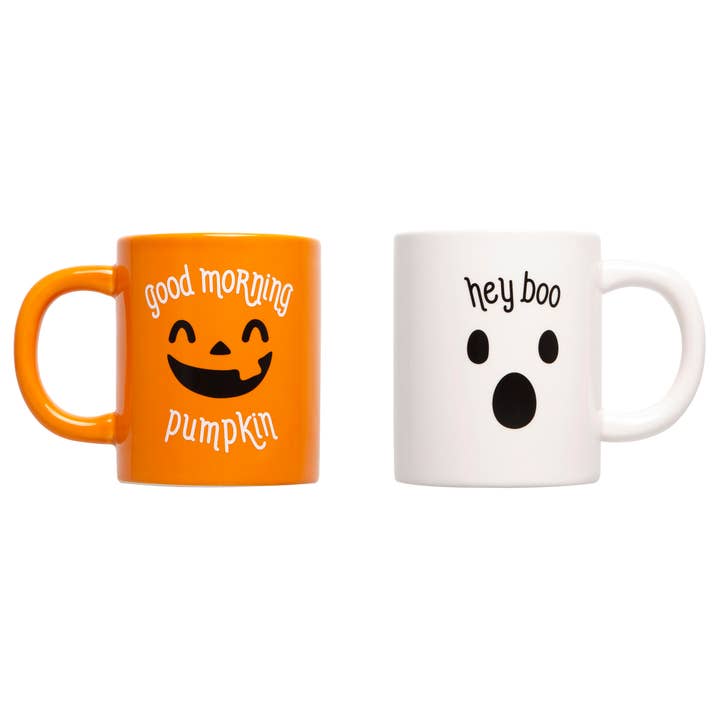 Pearhead - Wholesale Coffee Mug - Pumpkin & Ghost Halloween Mugs, Set of 2