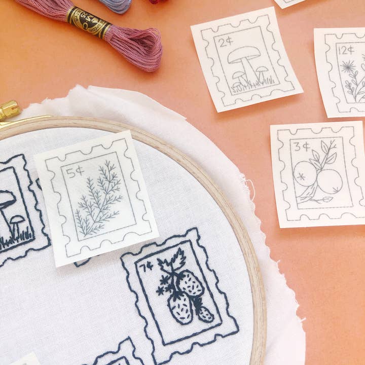 MCreativeJ – wholesale Embroidery/cross-stitch supplies – Botanical Stamps - Peel Stick and Stitch Hand Embroidery Patterns9