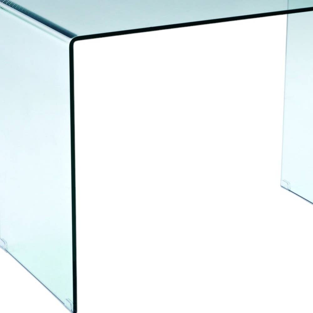 HomeRoots – wholesale Desk drawer – 43" Clear Glass Computer Desk4