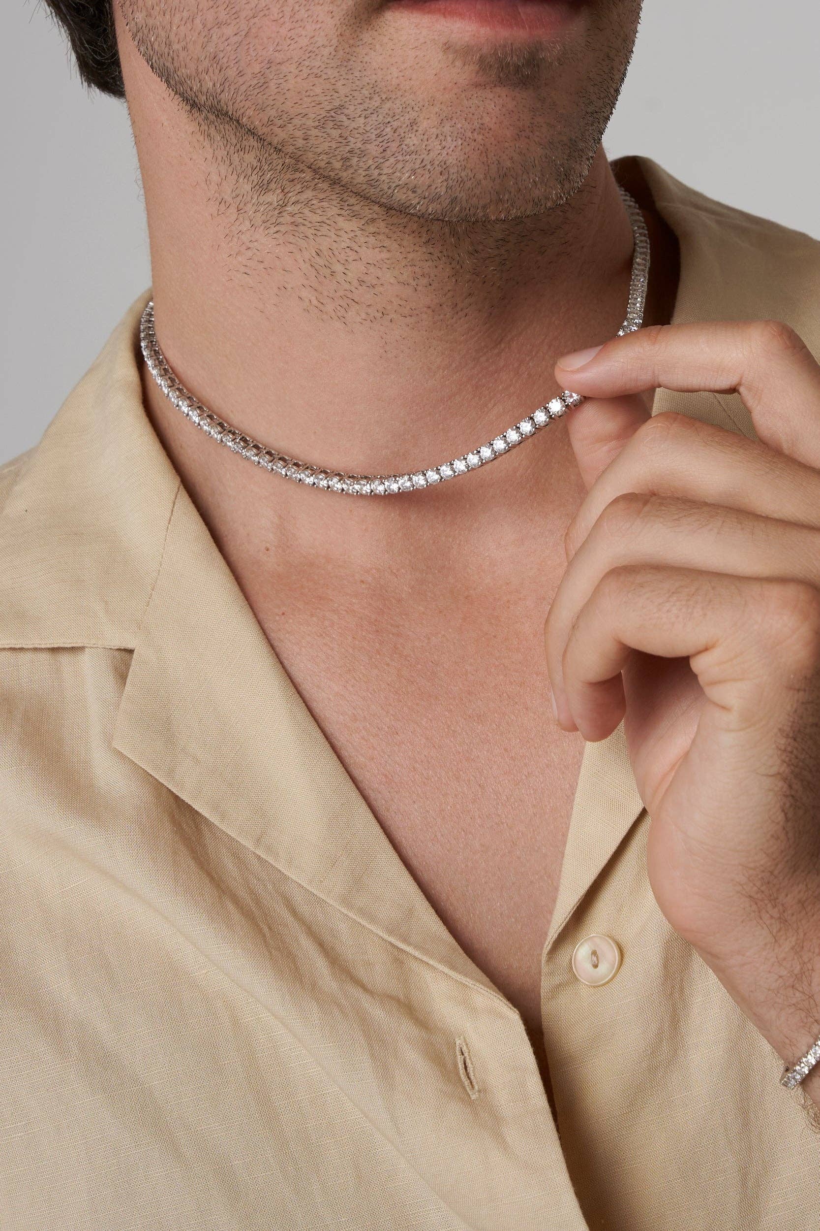 El&Elle – wholesale Link & chain necklace – Round Cut Moissanite Tennis Necklace4