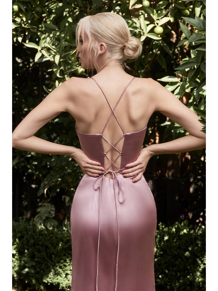 Ladivine by Cinderella Divine - Wholesale Gown - Women's - CORSET COWL SATIN GOWN