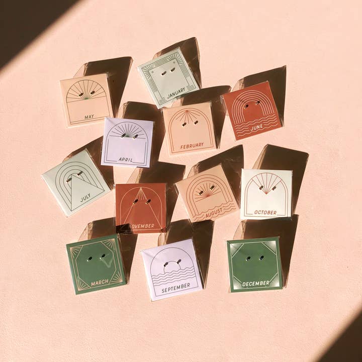 The Land of Salt - Wholesale Stud/Post Earrings - Birthstone Stud Earrings in Gold - Choose Stone3