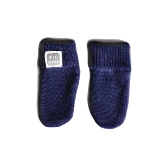 Blue Tricot Baby Mittens 100% Cotton for wholesale by Minutus