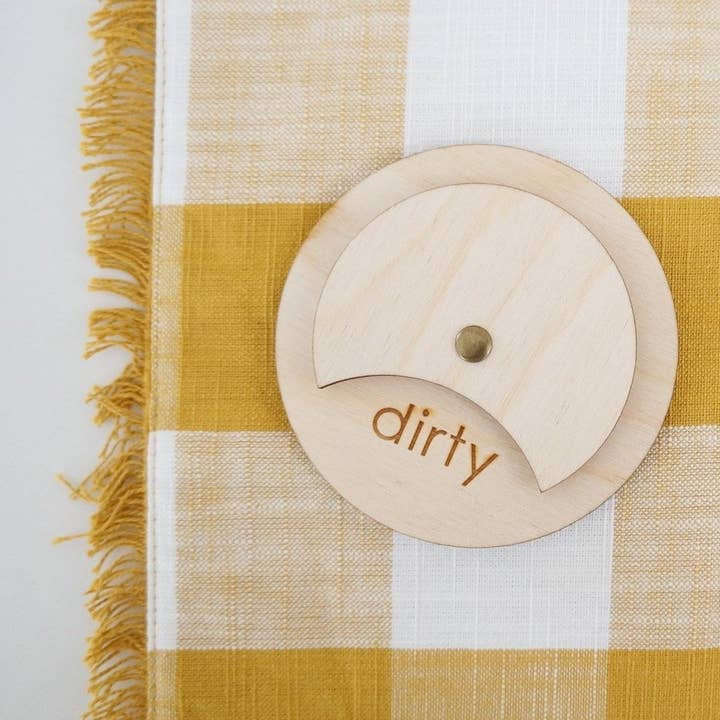 Birch Circle Clean Dirty Dishwasher Magnet for wholesale by Modern Magnet
