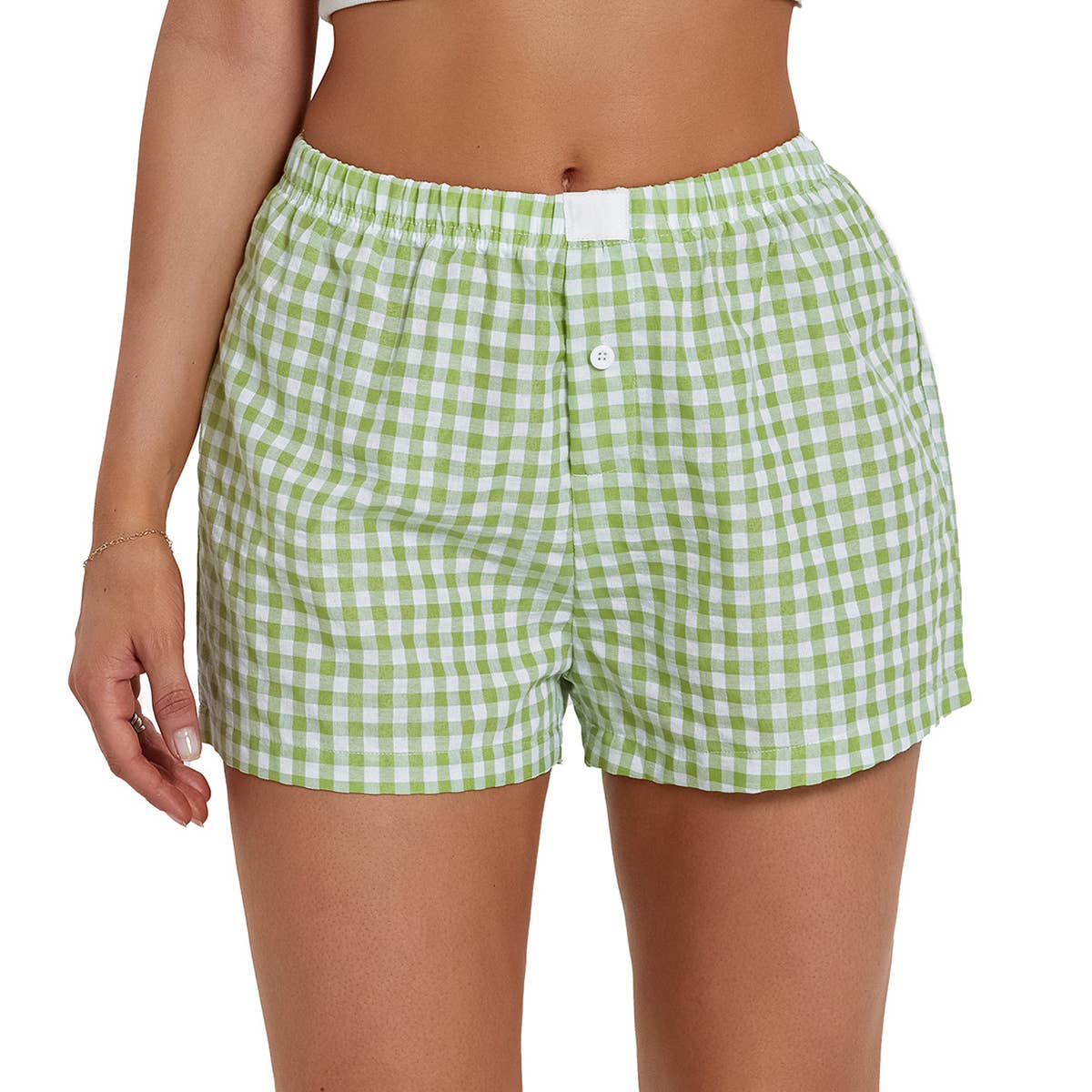 Lily Clothing - Wholesale Shorts - Women's - Retro plaid casual high-waisted loose shorts13