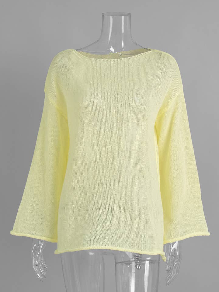 Hope & Sunshine - Wholesale Knit Top - Women's - Hollow Knit Bell Sleeve T-Shirt For Women4