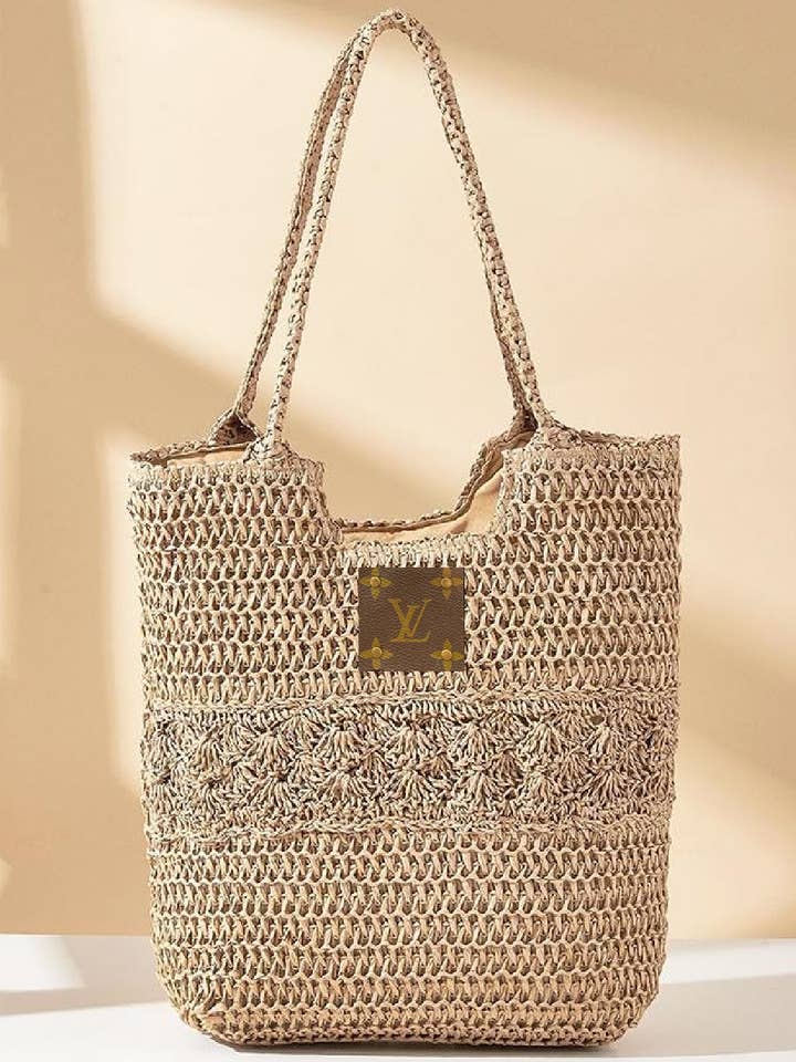 Upcycled stro schoudertas voor wholesale door Embellish Your Life