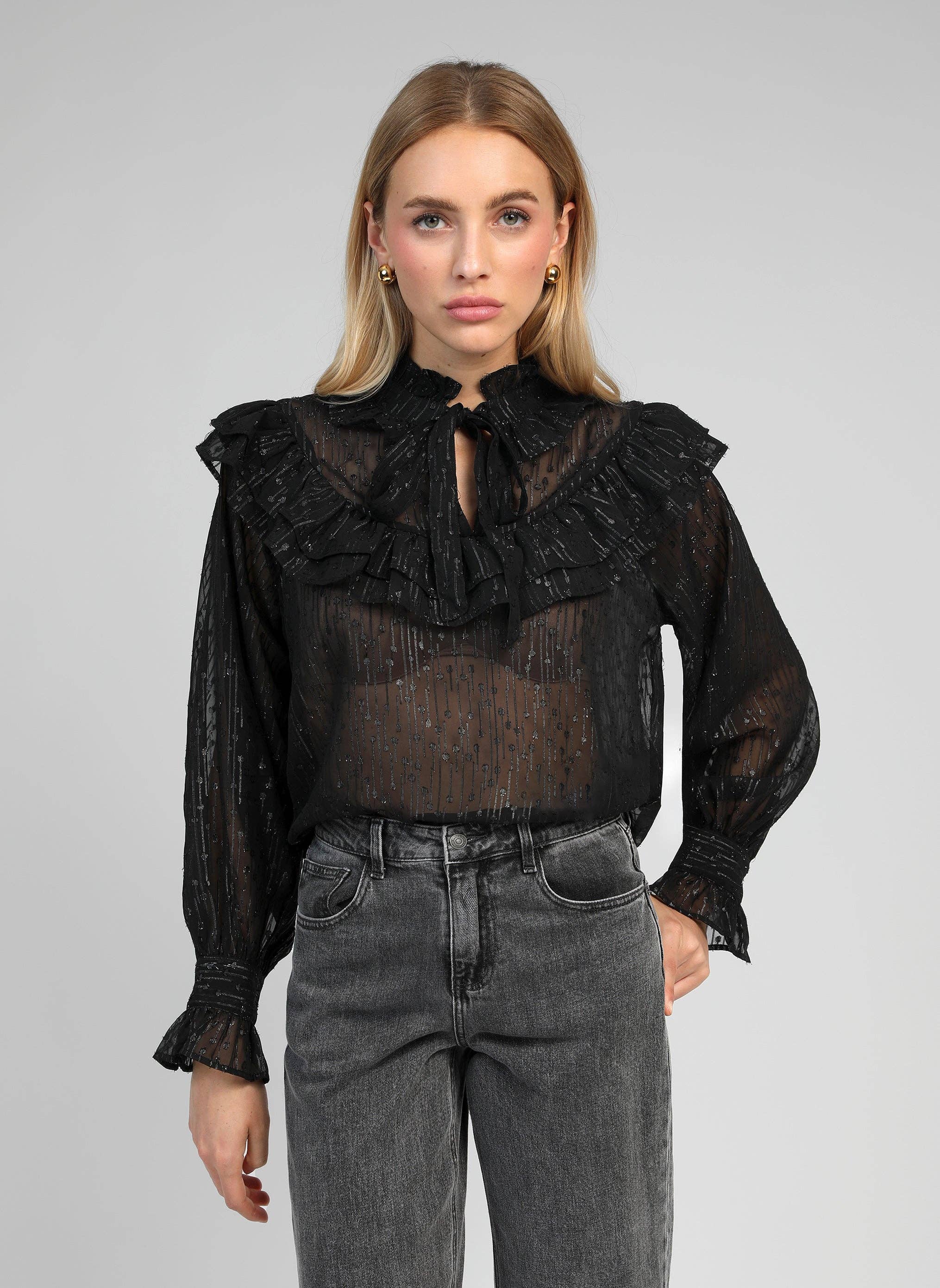 An'ge - Wholesale Blouse - Women's - SWINY black BLOUSE