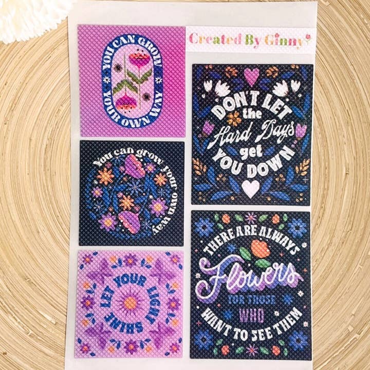 Tiny Gift Society - Wholesale Sticker - Textured Calming Sticker Sheet | Positive Calm Strips