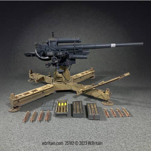 W.Britain Model Figures - Venta al por mayor Figura decorativa - 25182 - Flak 37 alemán de 88 mm, reconstruido al final de la guerra sin escudo