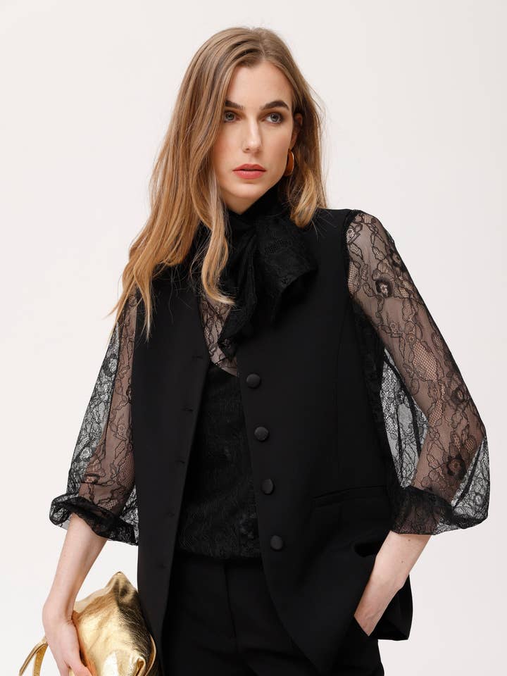 Serpe chantilly bluse for engroshandel hos OKY