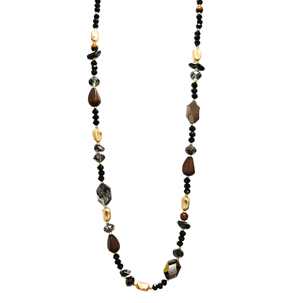 AMORINO SRL - Wholesale Beaded/Pearl Necklace - LONG NECKLACE WITH CRYSTALS AND STONES - HZM24144A2794