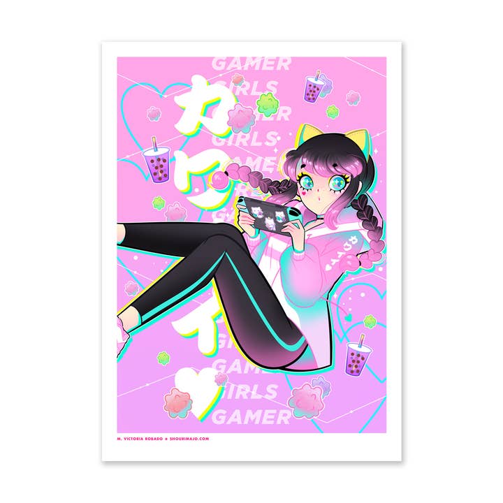 Art Print Konpeito Gamer Girls pour la vente par SHOURIMAJO