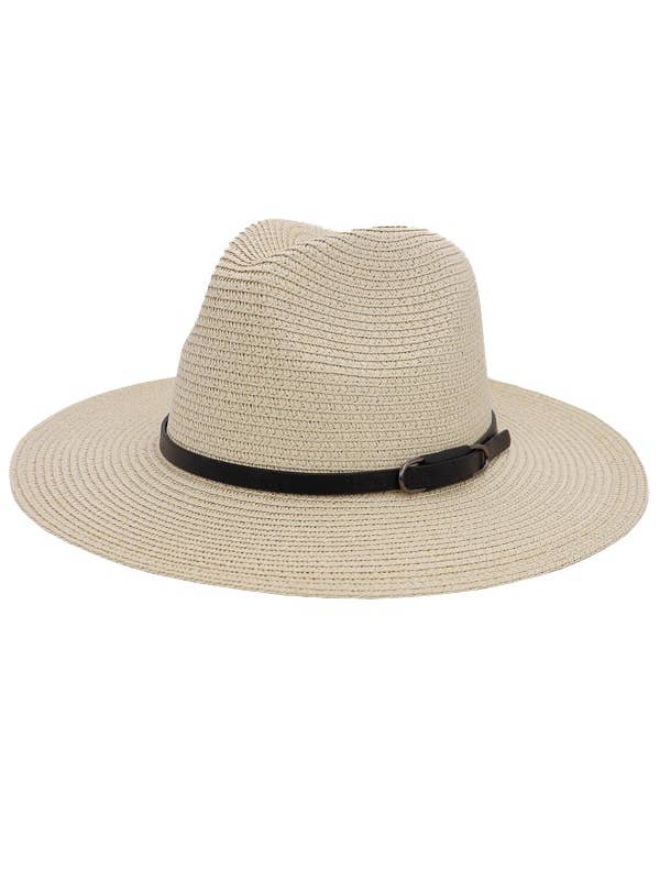 Sort vegansk læder spænde bælte Panama Hat for engroshandel hos Cap Zone