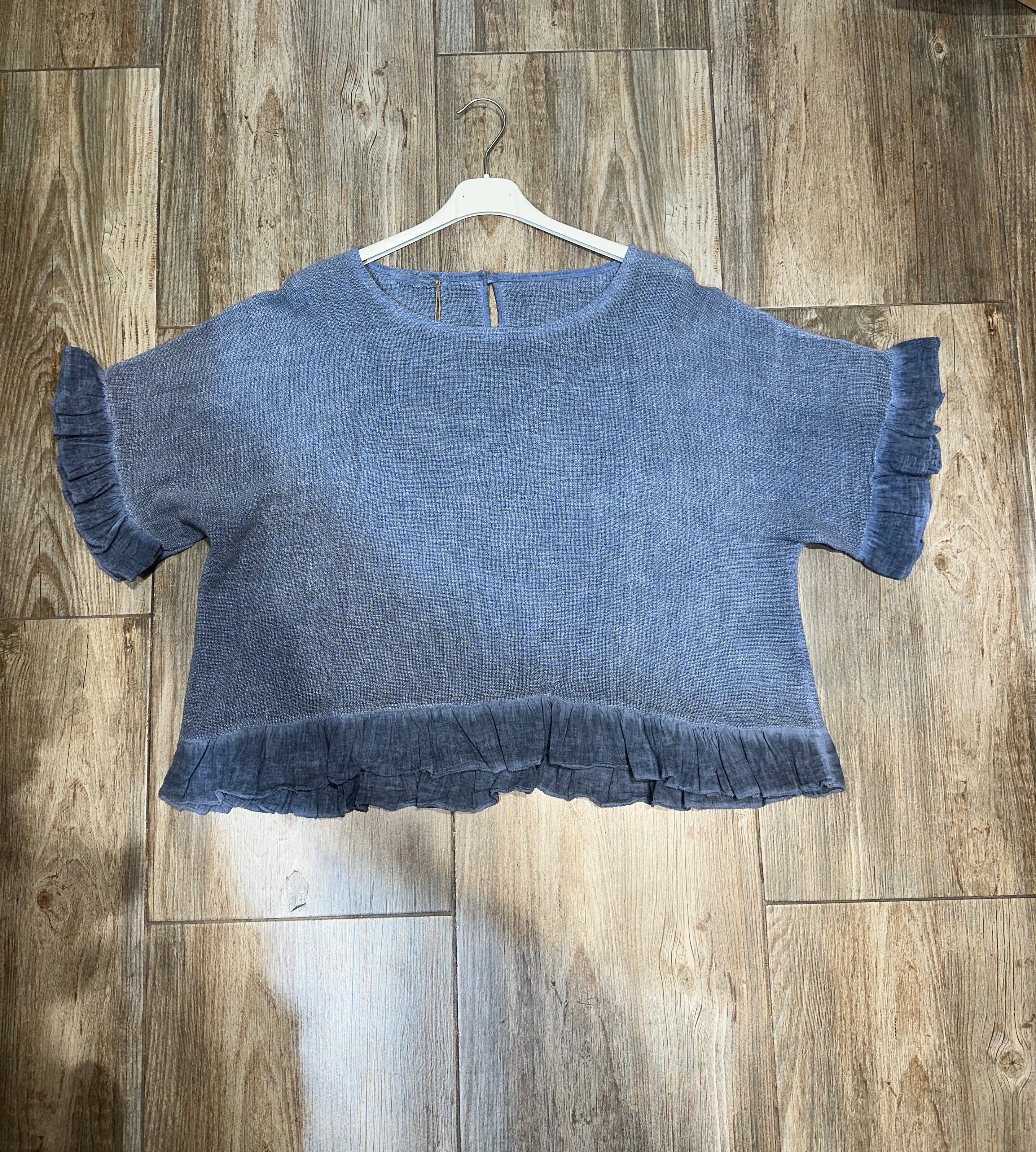 LÉA & LUC - Wholesale Blouse - Women's - Plain blouse in 50% Linen and 50% Cotton REF. 874734