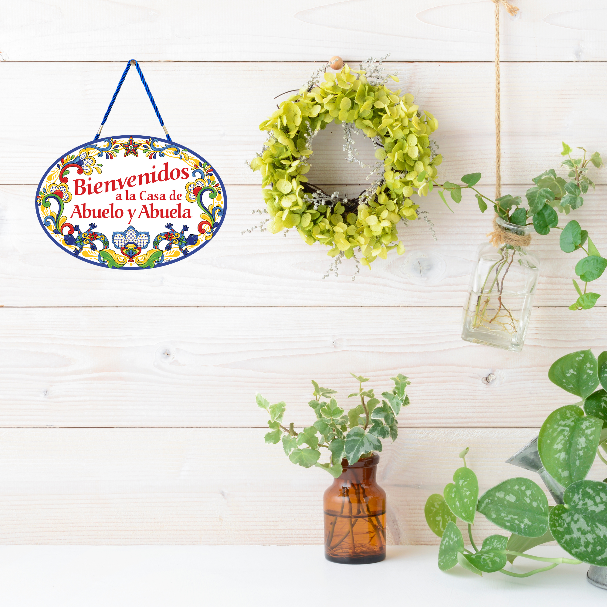 European Heritage Gifts - Wholesale Sign - Bienvenidos A La Casa De Abuelo & Abuela Traditional Artwork1
