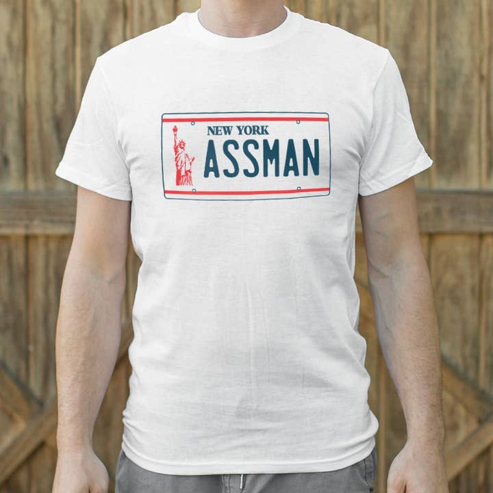 White ASSMAN Men's T-Shirt for wholesale on Faire