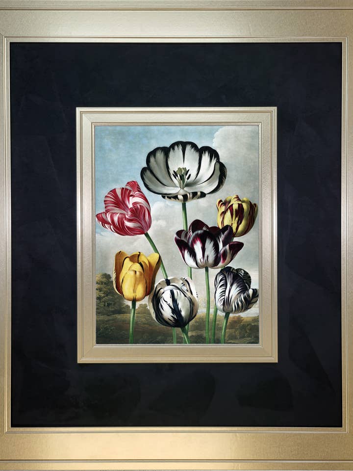 Art Deco Flowers I with Swirled Gold and Fabric for wholesale by The Brightener Group