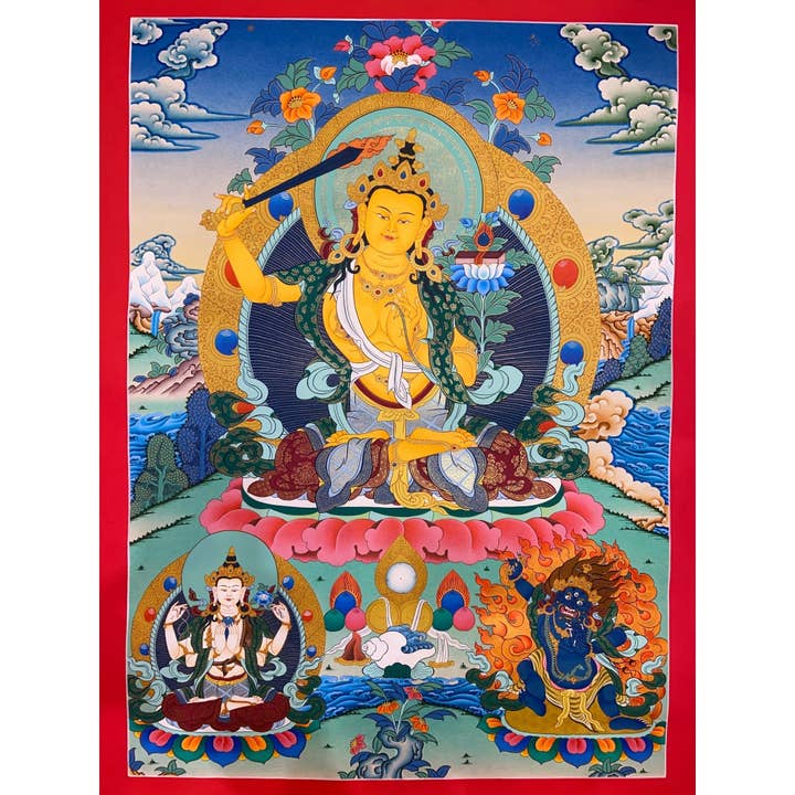 Thangka de Manjushri por atacado de Art Of Tibet